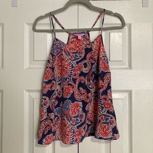 Lilly Pulitzer | Red & navy paisley cami.